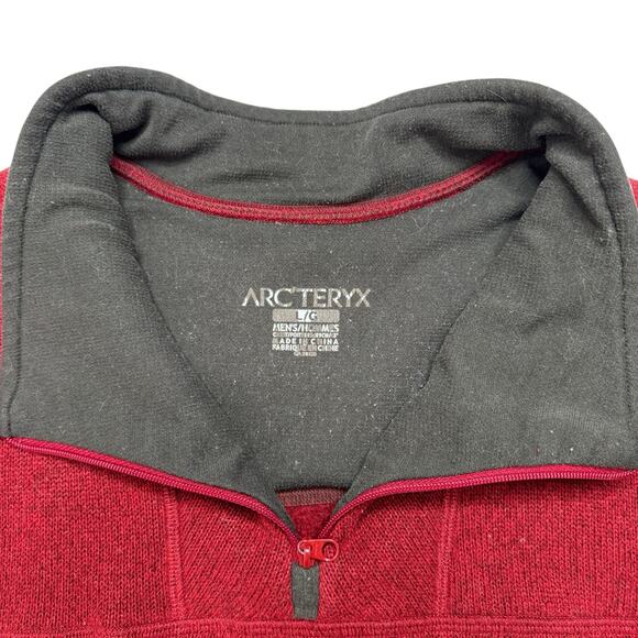 ARC’TERYX 1/4 Zip Pullover Covert Cardigan Sweater in Brick Red Size Large Mens - Picture 4 of 8